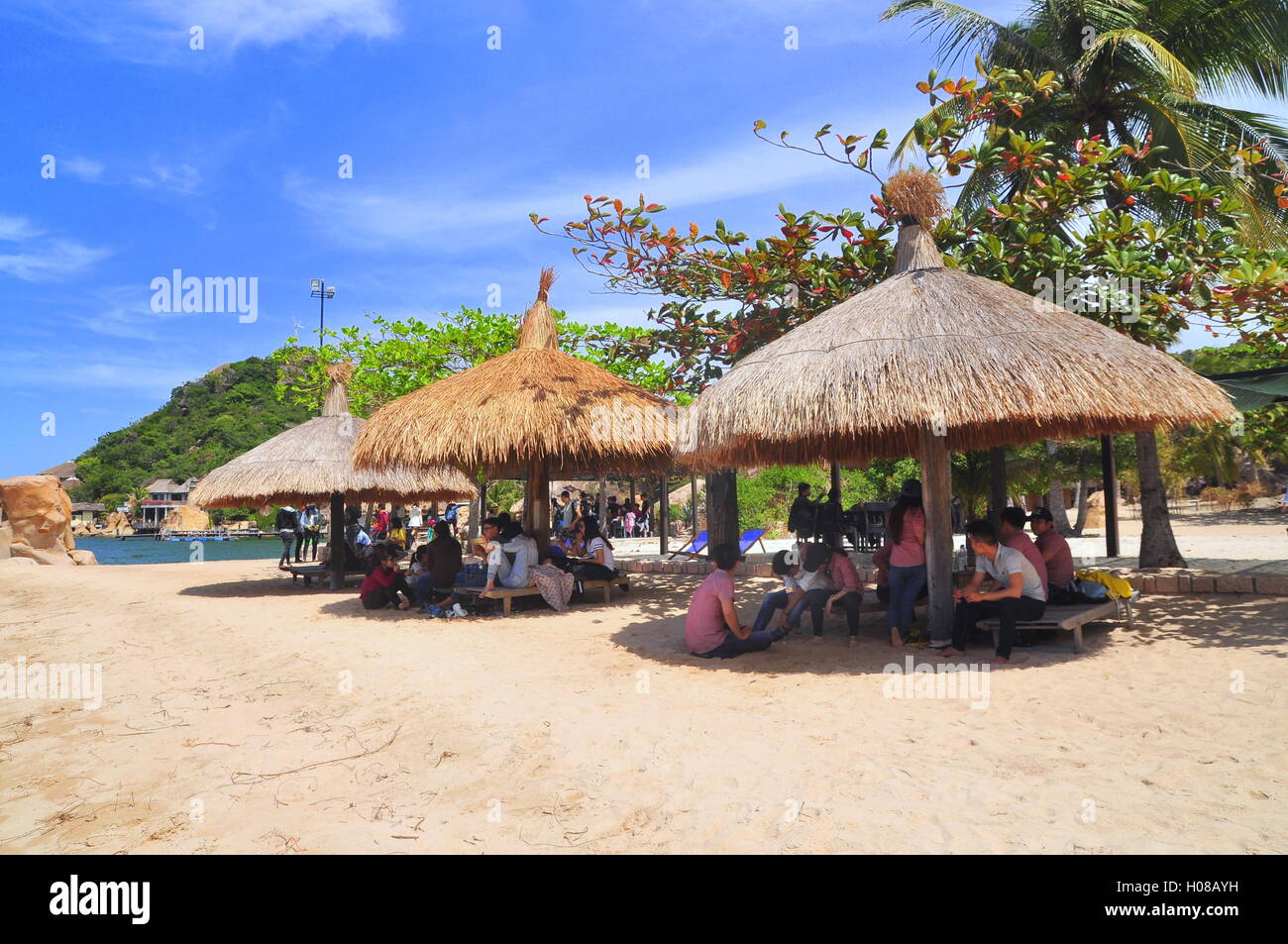 Cam Ranh, Vietnam February 9, 2016 Travellers are enjoying the sea