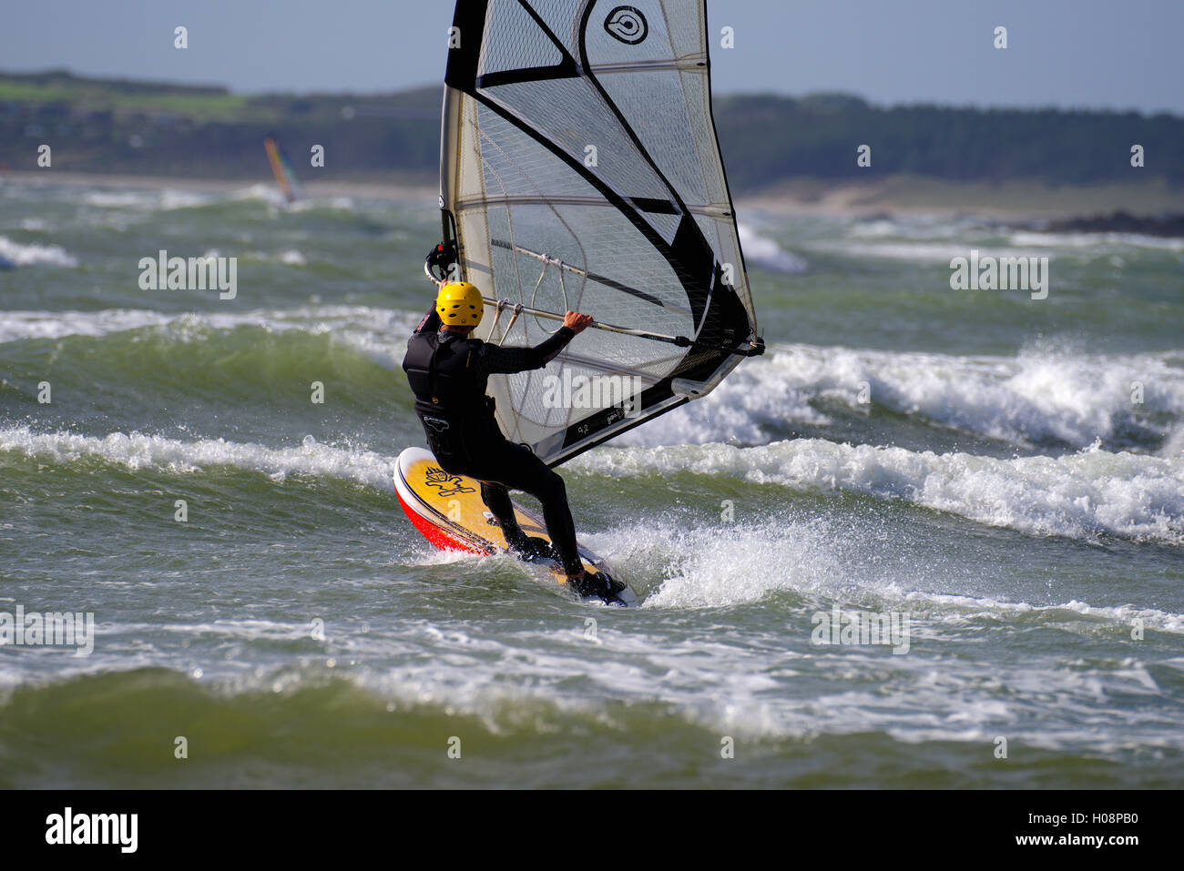 Windsurfing at Rhosneigr Beach, Anglesey Stock Photo Alamy