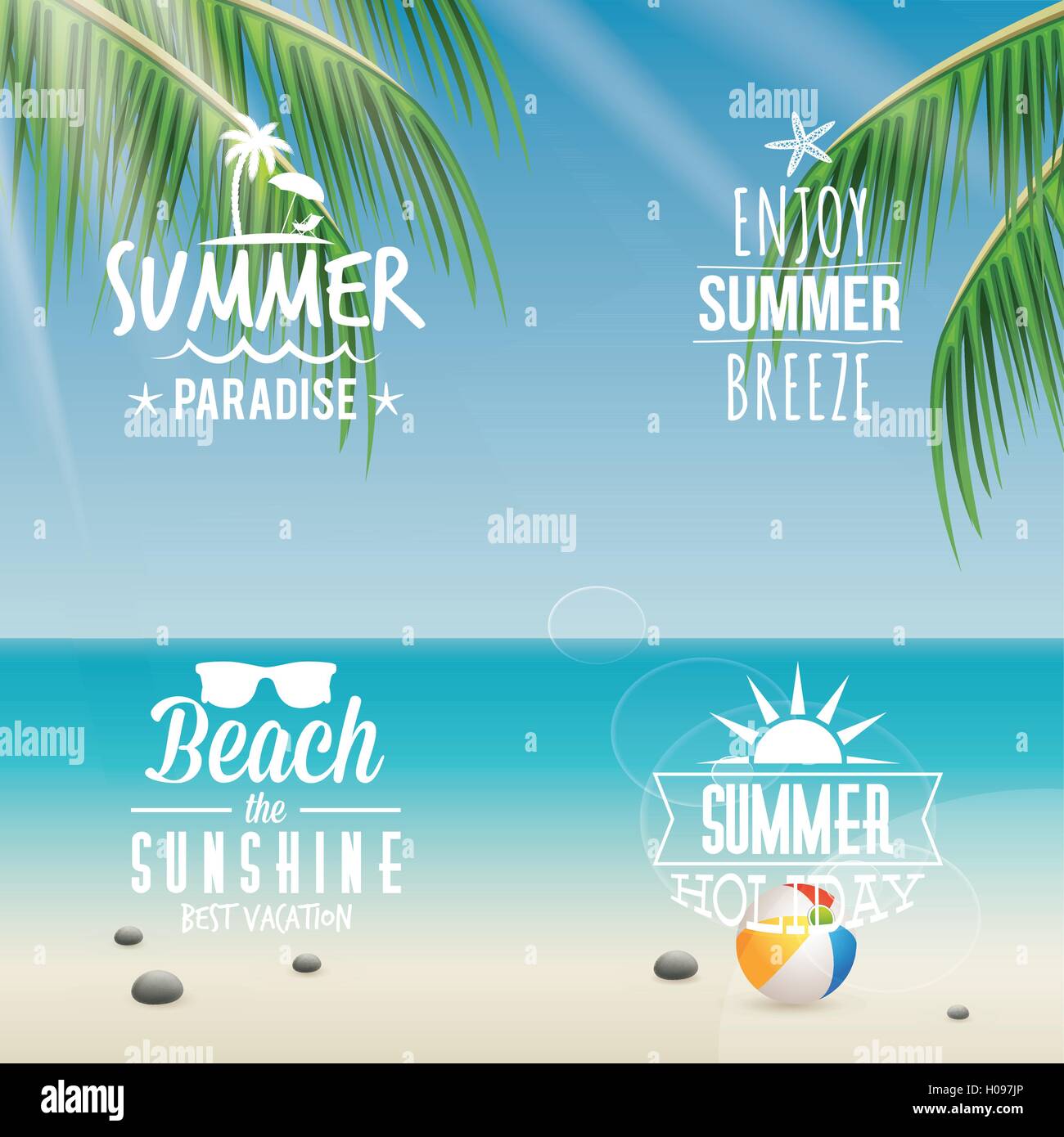 Summer Vacation labels Stock Vector Image &amp; Art - Alamy