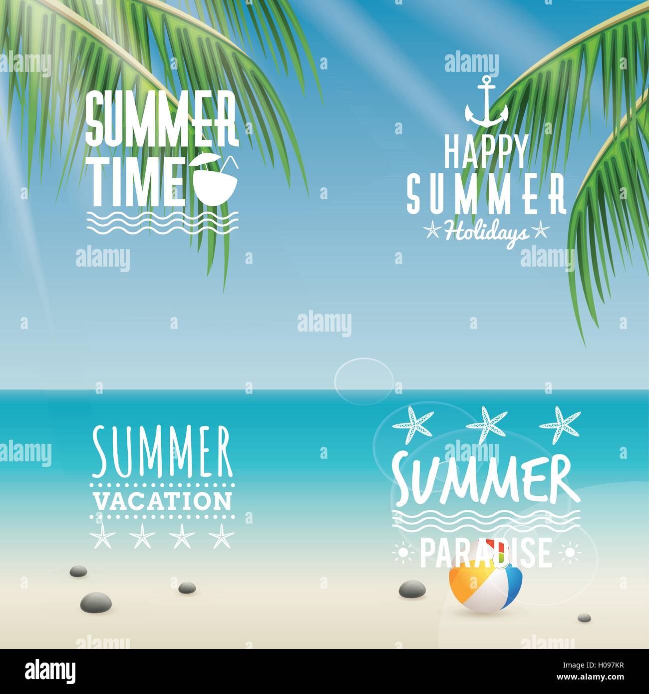 Summer Vacation labels Stock Vector Image &amp; Art - Alamy