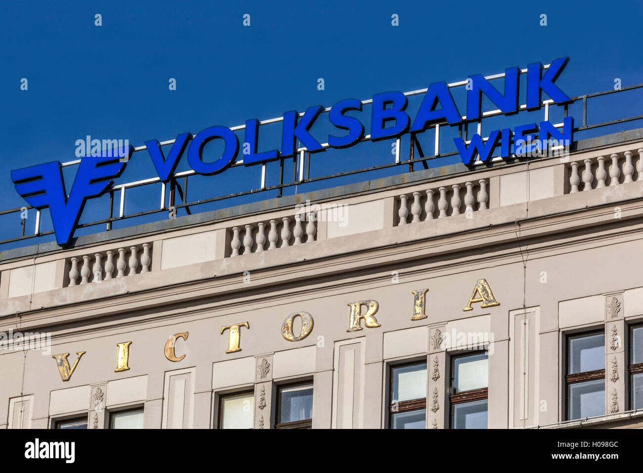 Volksbank Wien logo, sign, Vienna, Austria Stock Photo