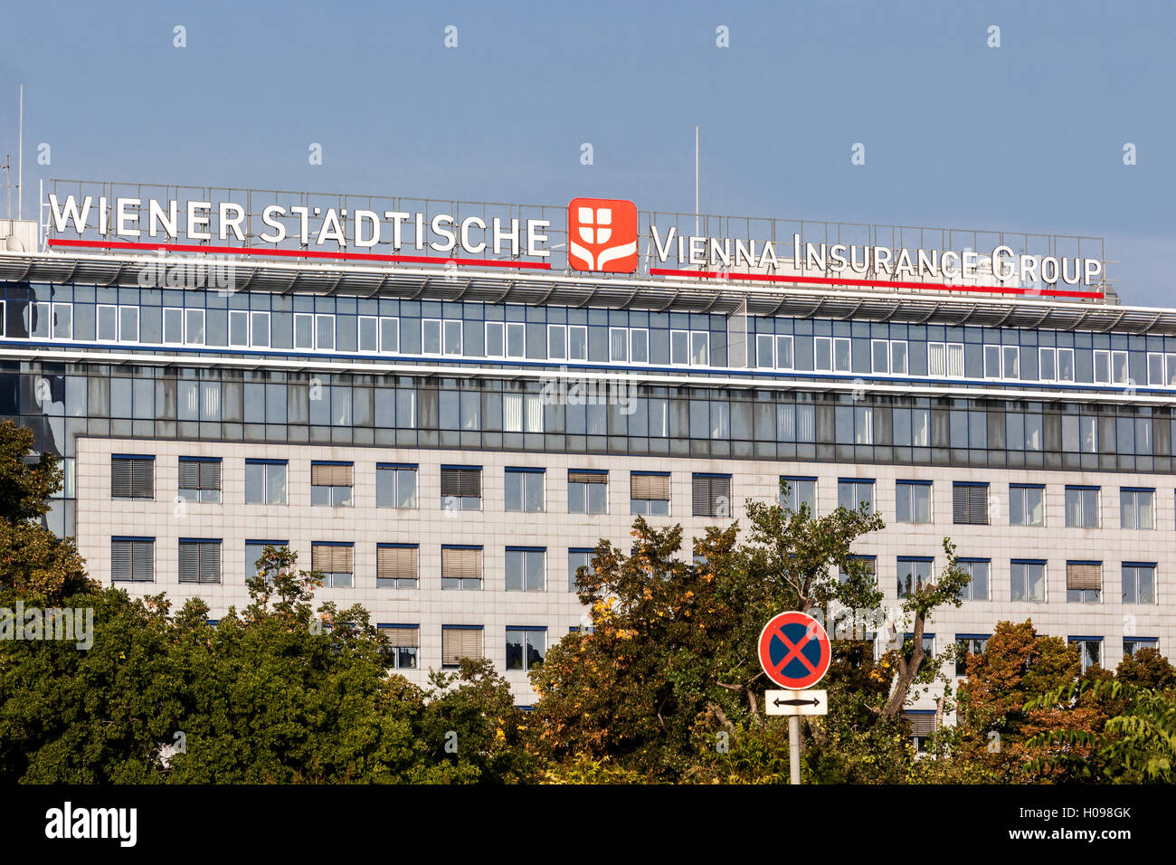 Wiener Stadtische, logo, sign, Vienna, Austria Stock Photo