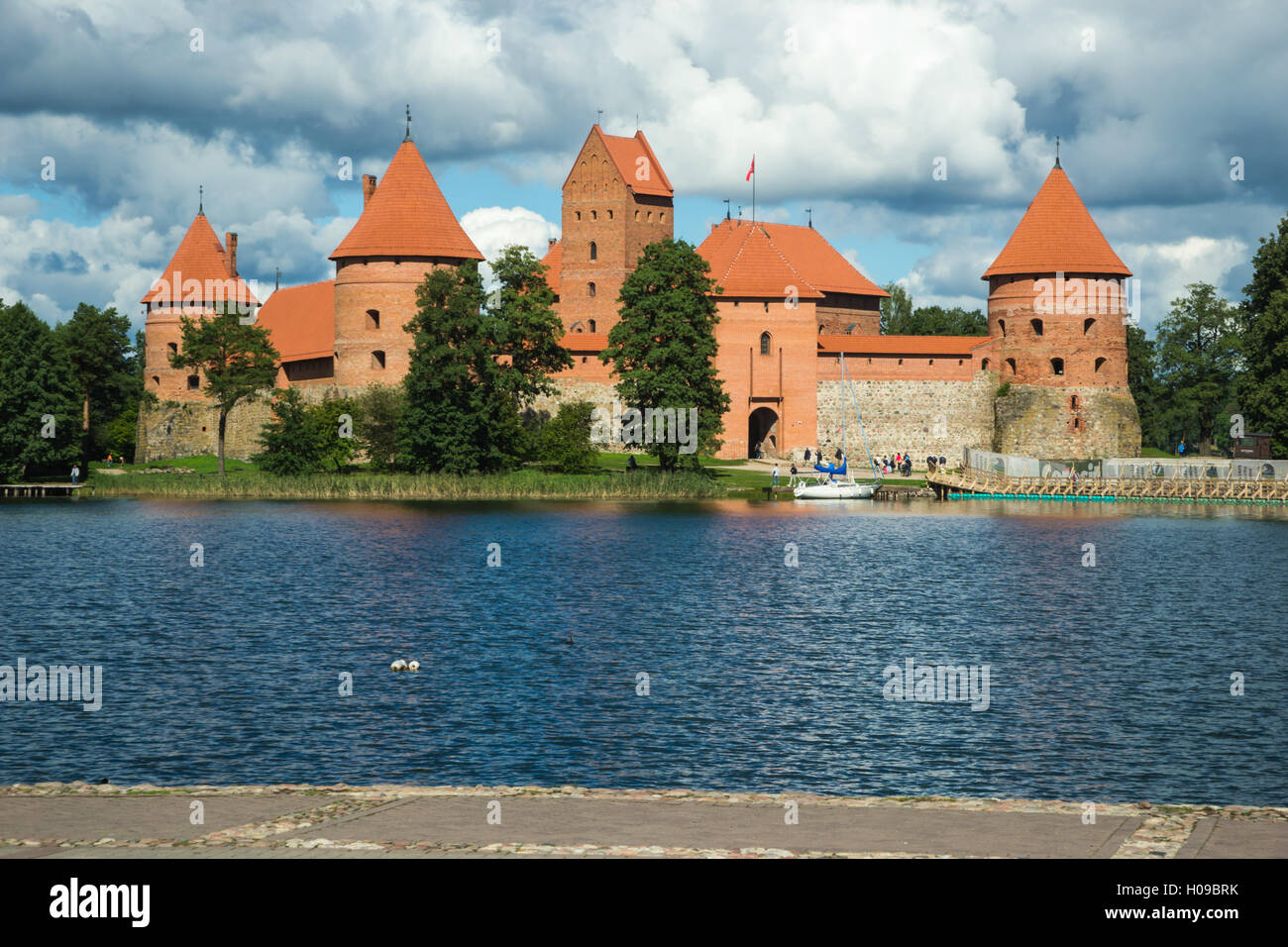 Trakai island castle on Lake Galve in Lithuania Stock Photo