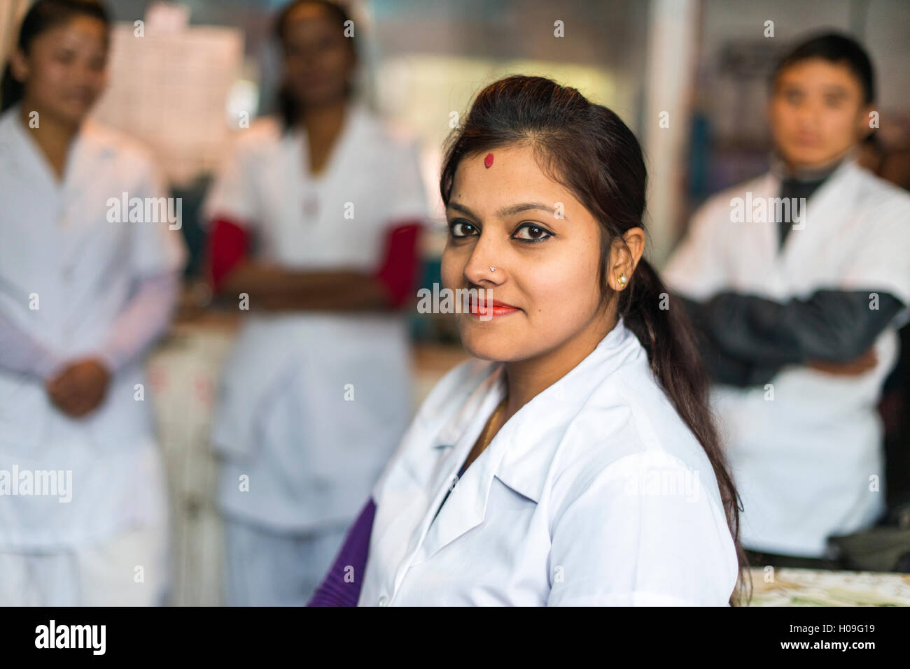 Nurses at Diktel hospital, Khotang District, Nepal, Asia Stock Photo