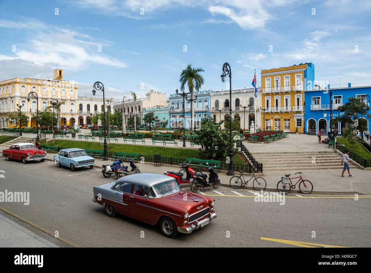 Parque Serafin Sanchez square, Sancti Spiritus, Cuba, West Indies, Caribbean, Central America Stock Photo