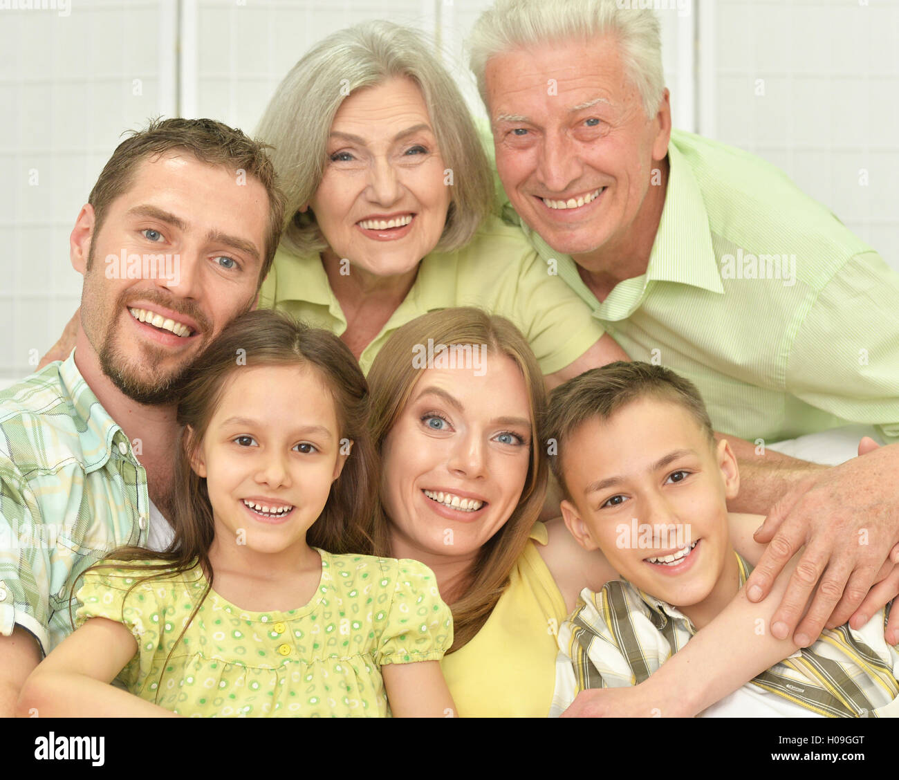 happy family at home Stock Photo