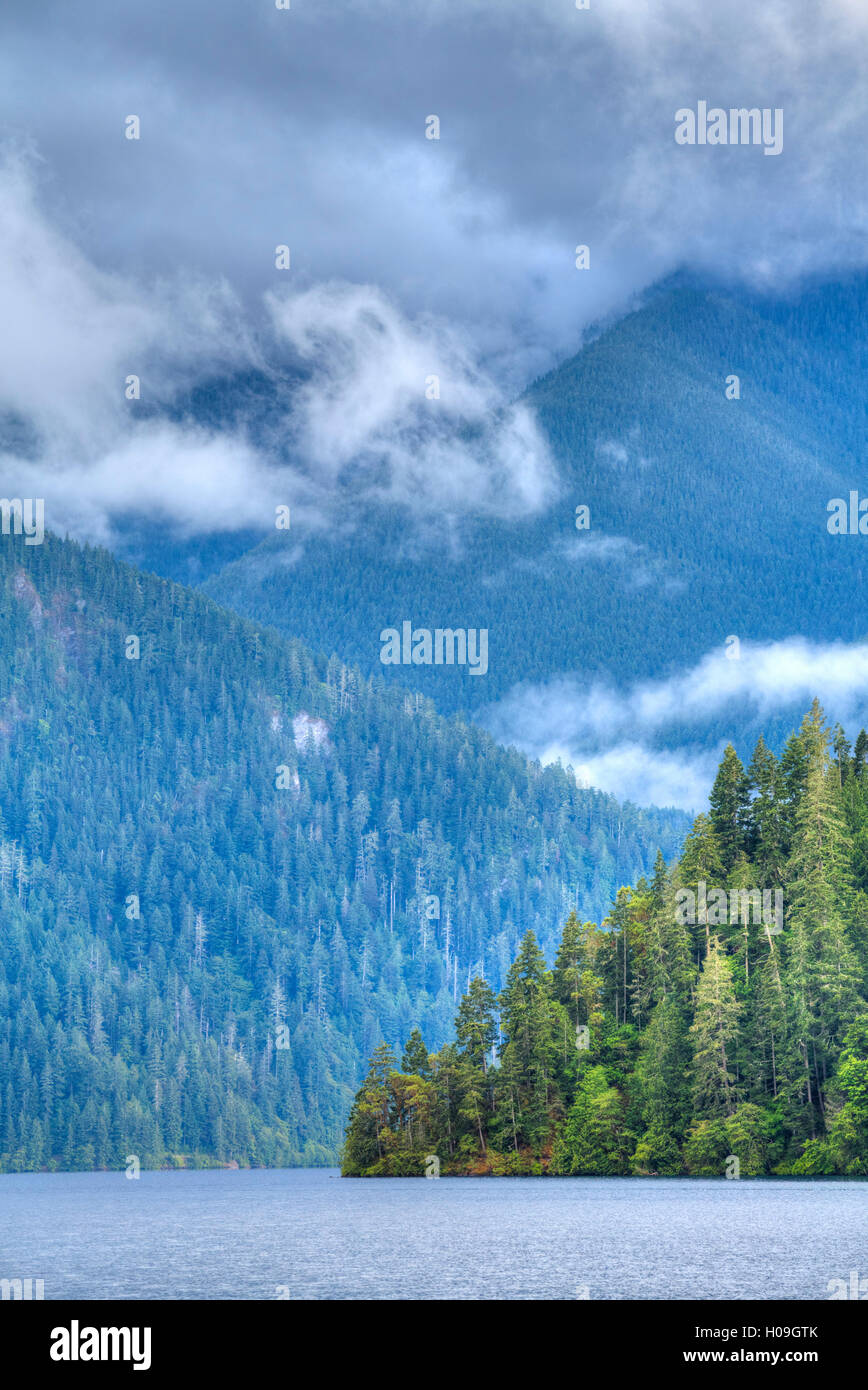 Cresent Lake, Aurora Ridge in the background, Olympic National Park ...