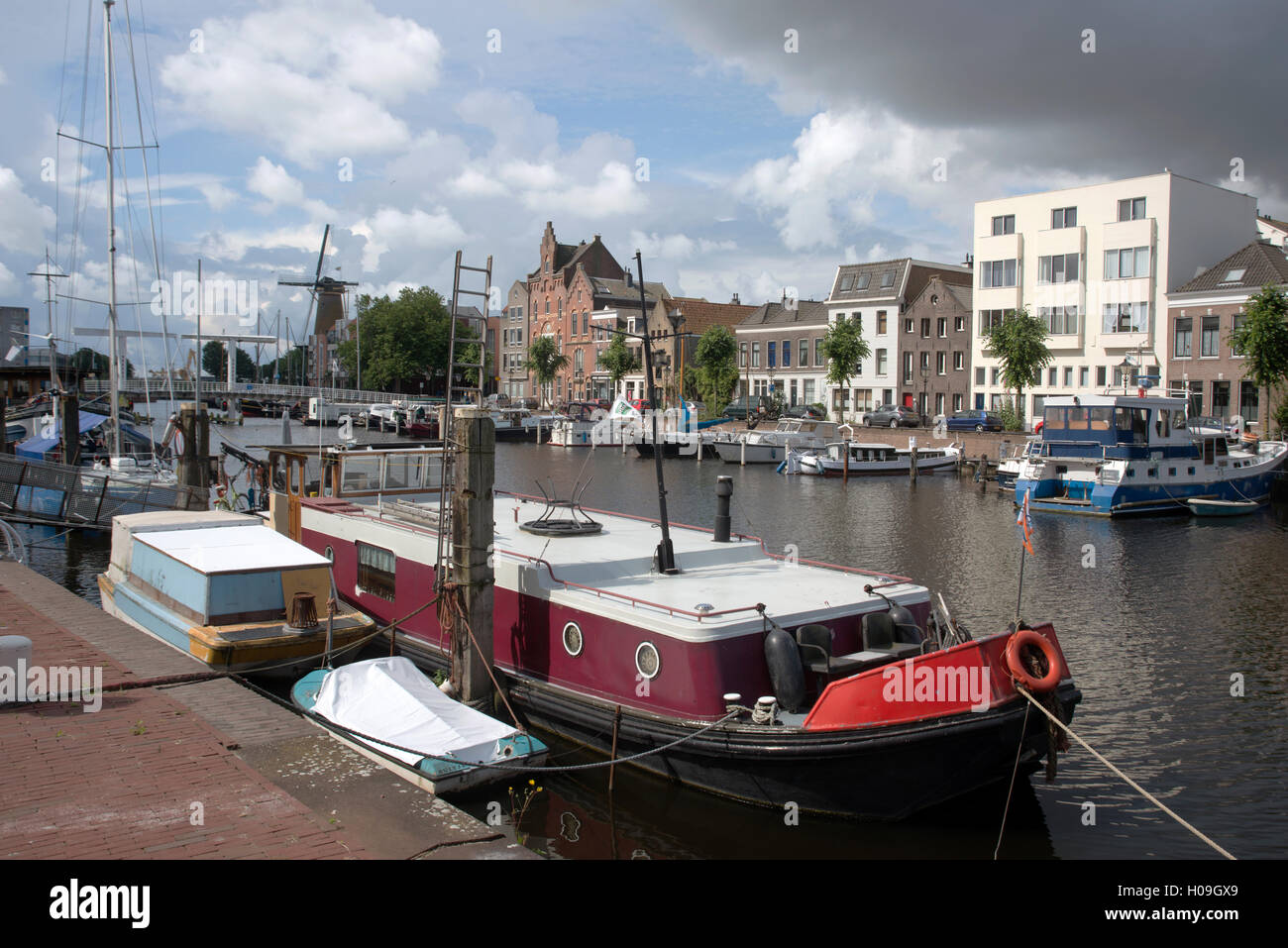 The historic inner city harbour of Delfthaven, Rotterdam, Netherlands, Europe Stock Photo