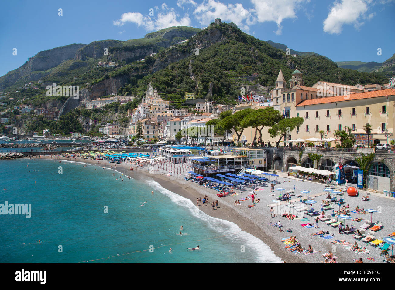 Promenade, Amalfi, Costiera Amalfitana (Amalfi Coast), UNESCO World Heritage Site, Campania, Italy, Europe Stock Photo