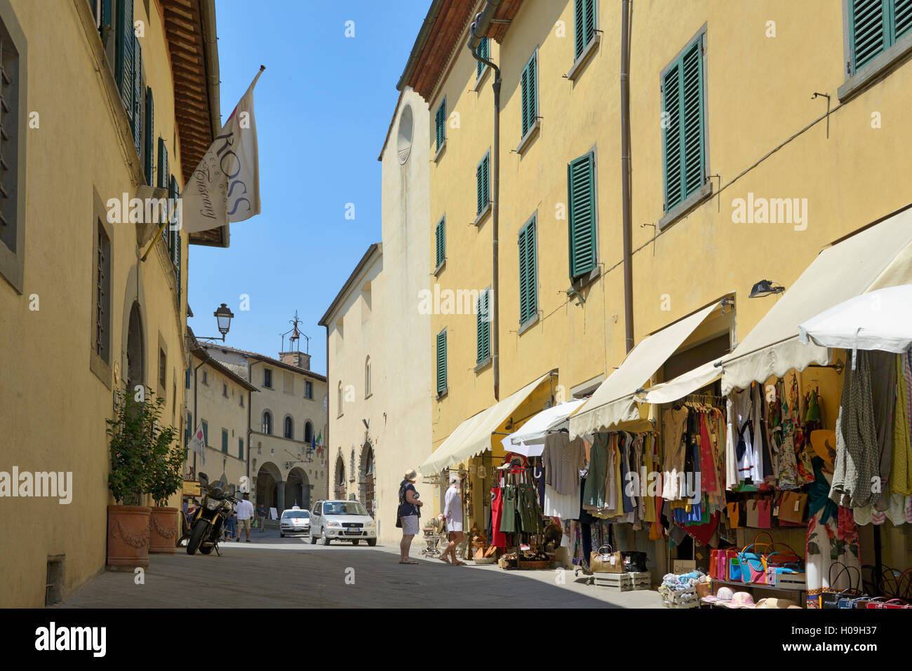 Shops in the centre of the old town, Radda in Chianti, Tuscany, Italy, Europe Stock Photo