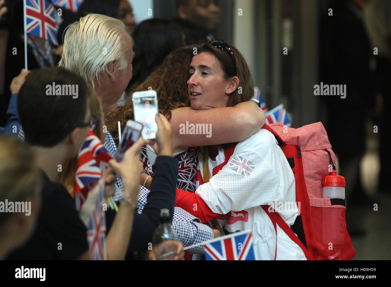 Great Britain;s Melissa Reid arrives back at Heathrow Airport, London ...