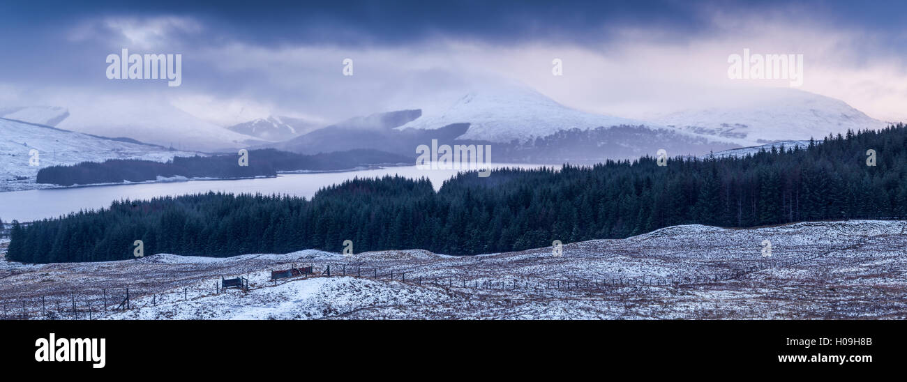 Loch Tulla and the surrounding mountains, Highlands, Scotland, United Kingdom, Europe Stock Photo