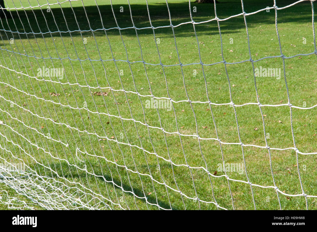 Football pitch goal posts and net on a soccer pitch Stock Photo Alamy