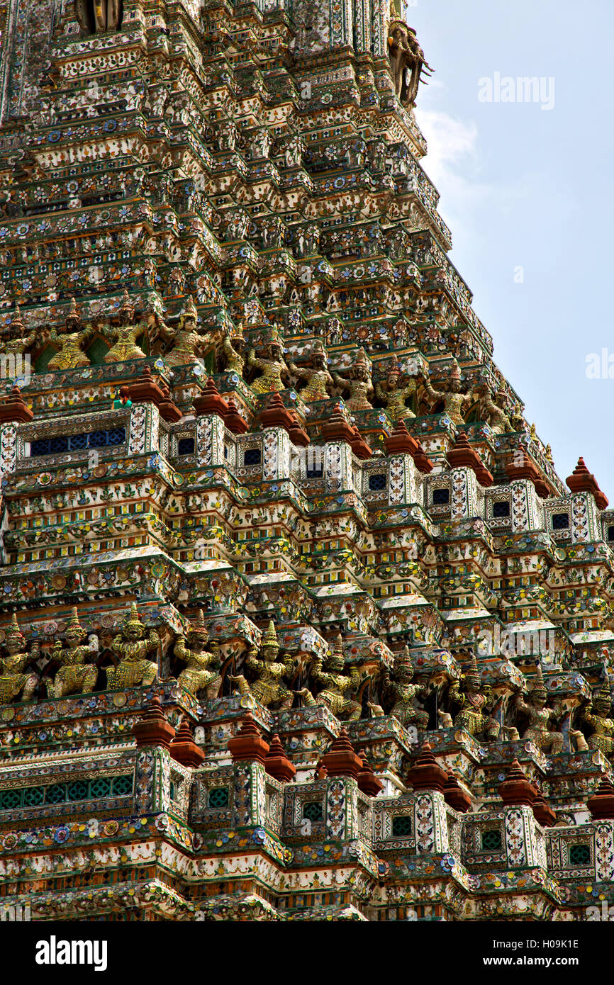 asia bangkok in temple thailand abstract cross colors roof wat and ...