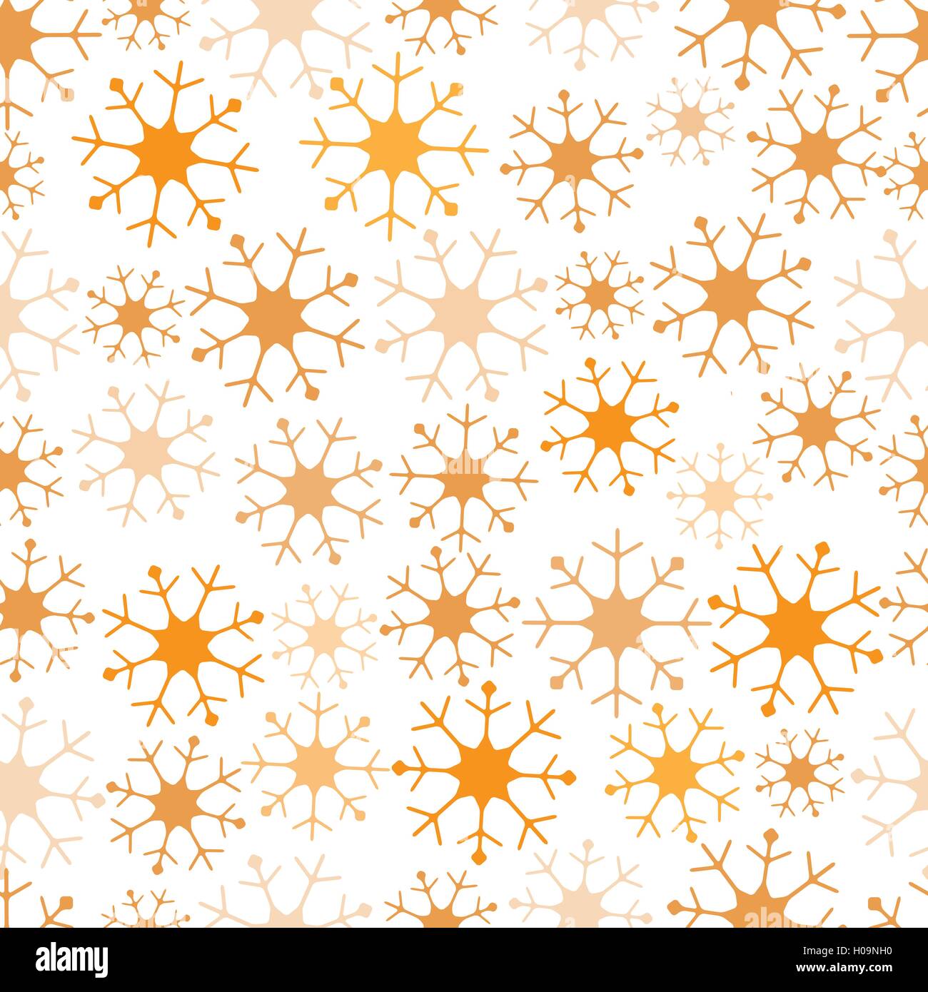 Winter seamless pattern with variety of snowflakes on a white ...