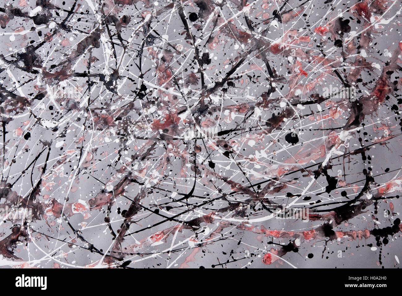 Abstract expressionism pattern. Style of drip painting. Black and white ...