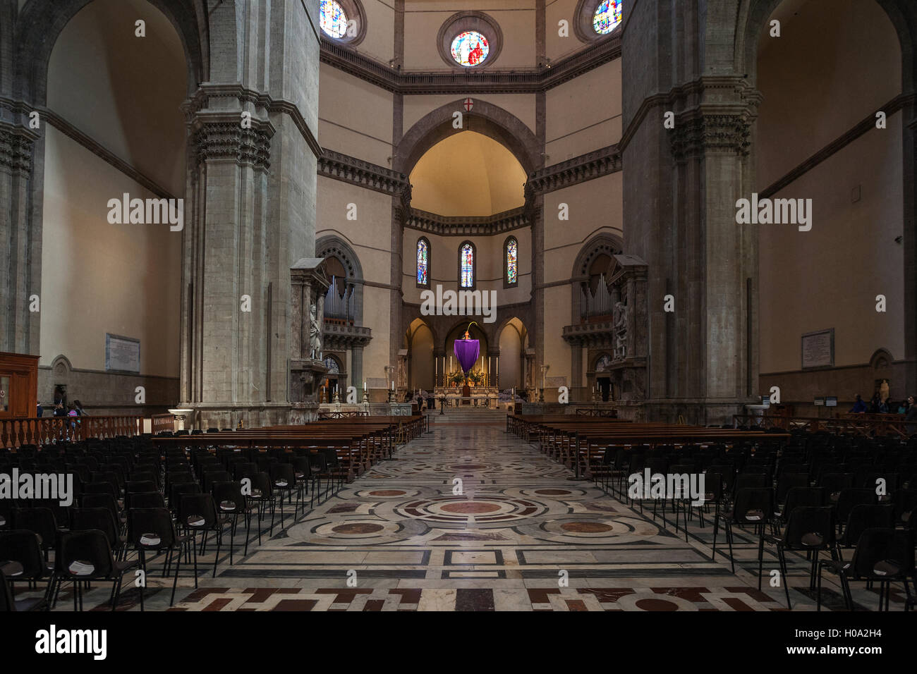 Cathedral of Santa Maria del Fiore, Interior, Florence, Tuscany, Italy Stock Photo