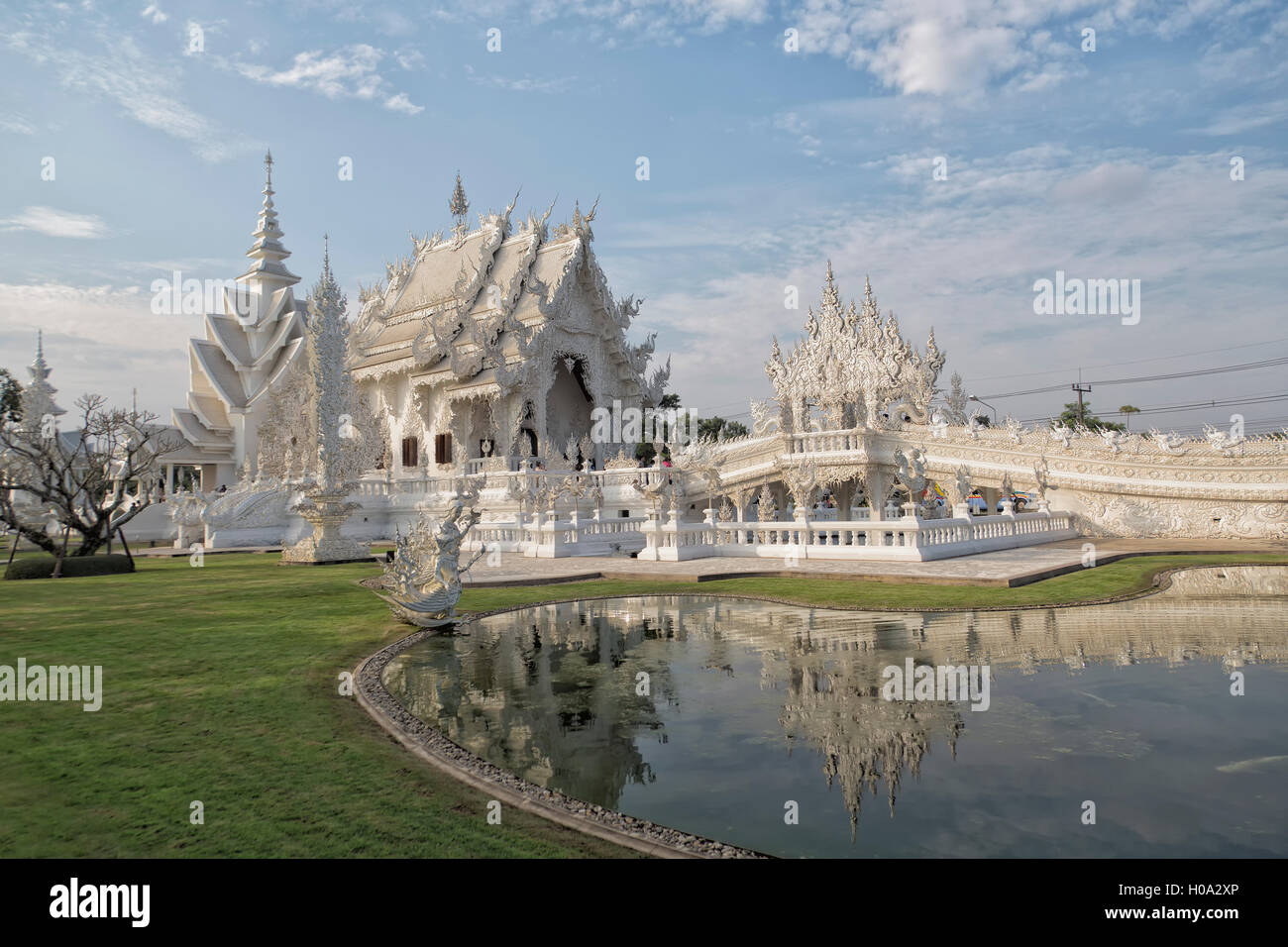 Wat Rong Khun, White Temple, Chiang Rai Province, Northern Thailand, Thailand Stock Photo