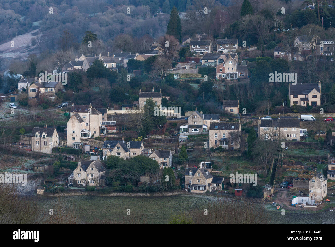 View over Walls Quarry, Brimscombe, Stroud, Gloucestershire, UK Stock Photo