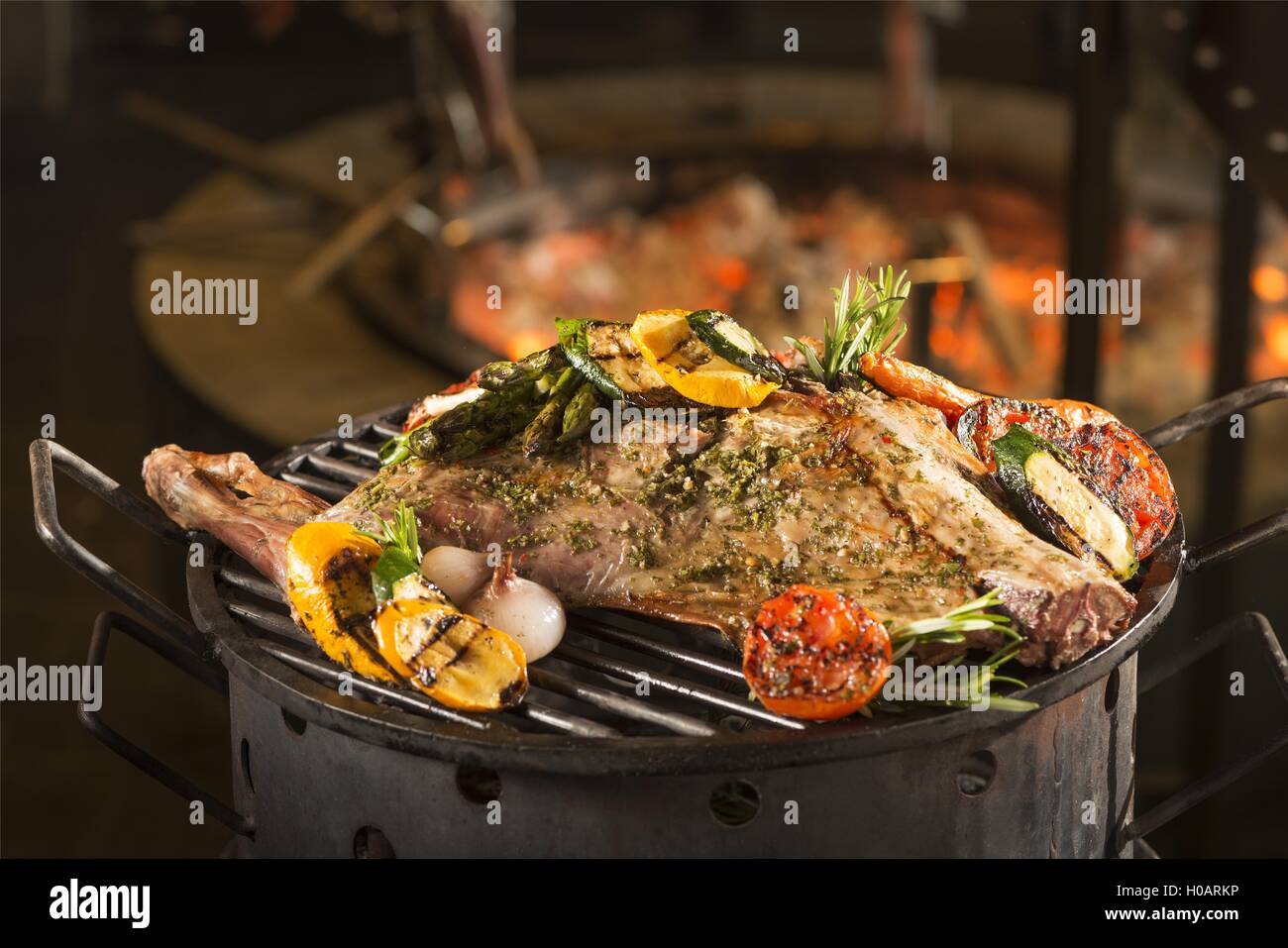 Slow Cooked Roasted Goat, Cabritto Stock Photo Alamy