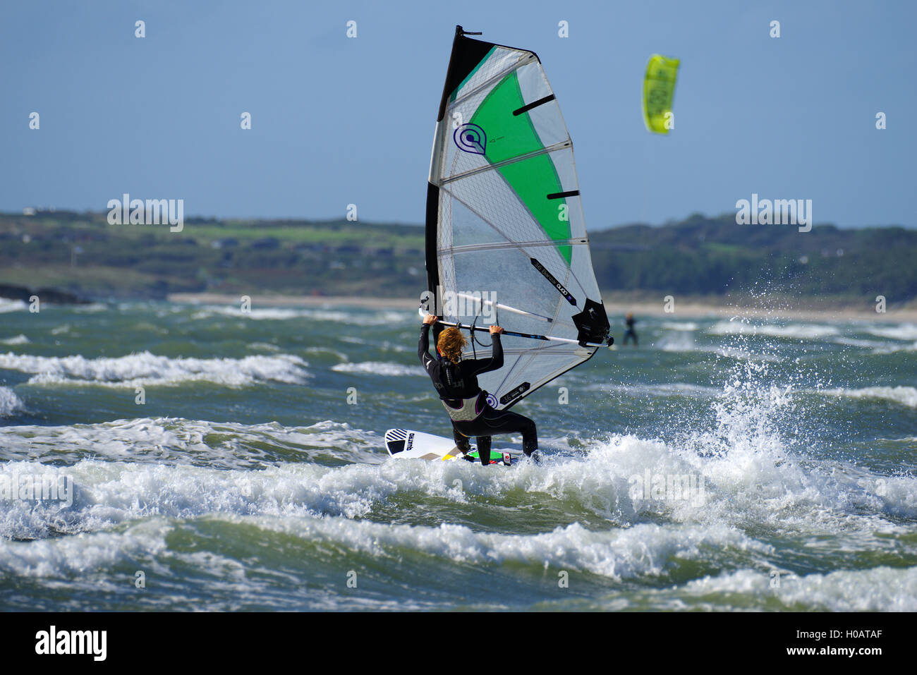 Windsurfing at Rhosneigr Beach, Anglesey Stock Photo Alamy