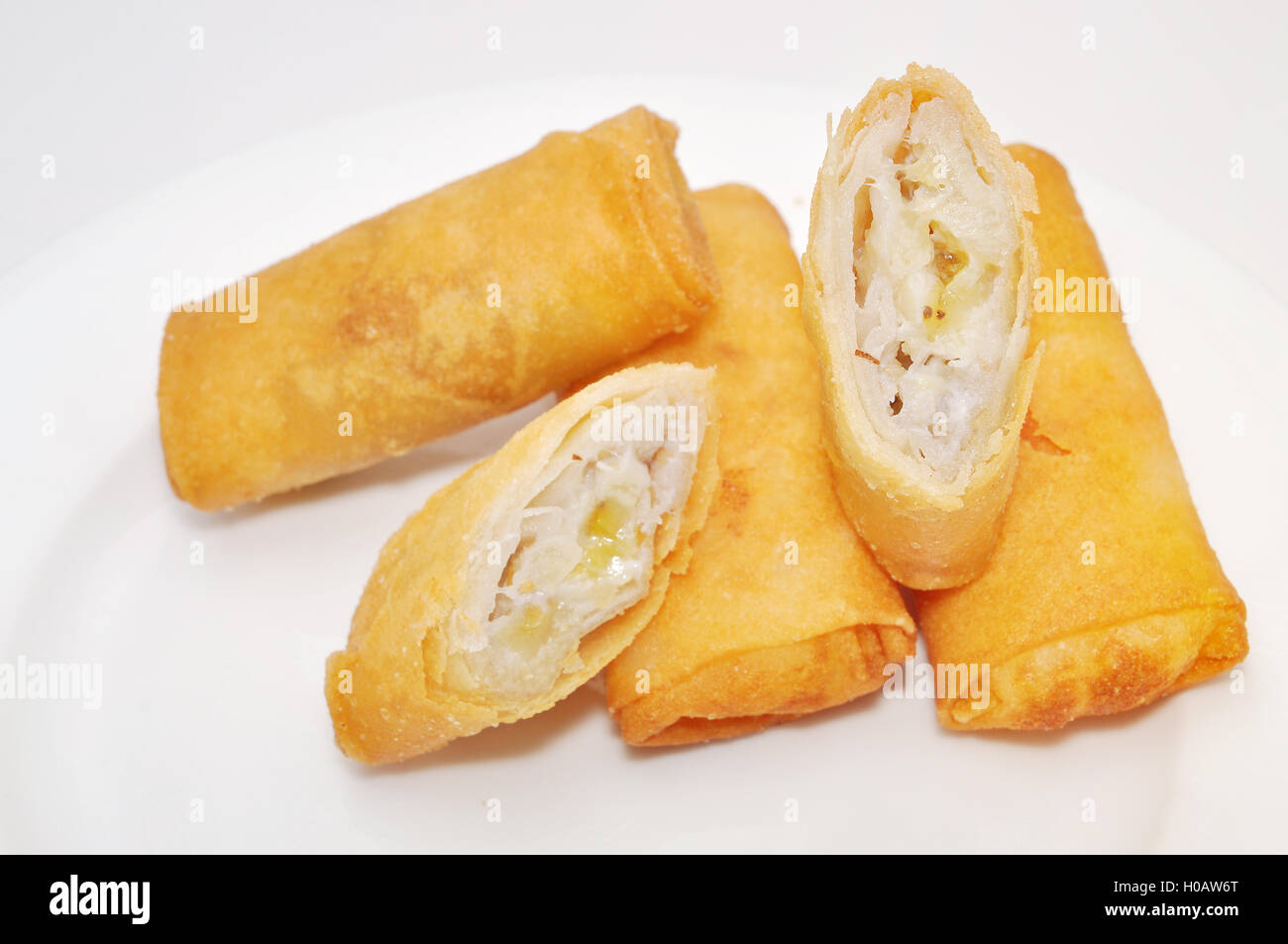 Cha Gio or Vietnamese spring roll on a white background Stock Photo - Alamy