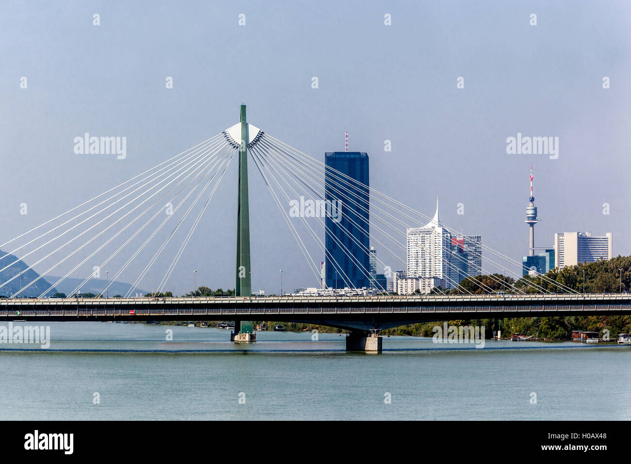 Vienna Danube panorama,  Vienna, Austria Stock Photo