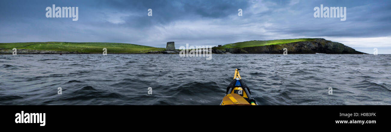 Mousa Broch, photographed from a sea kayak Stock Photo