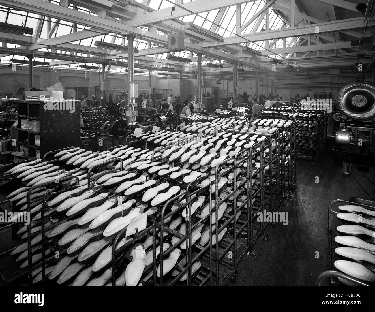 British shoe making factory in Bedfordshire England Uk 1964 Stock Photo