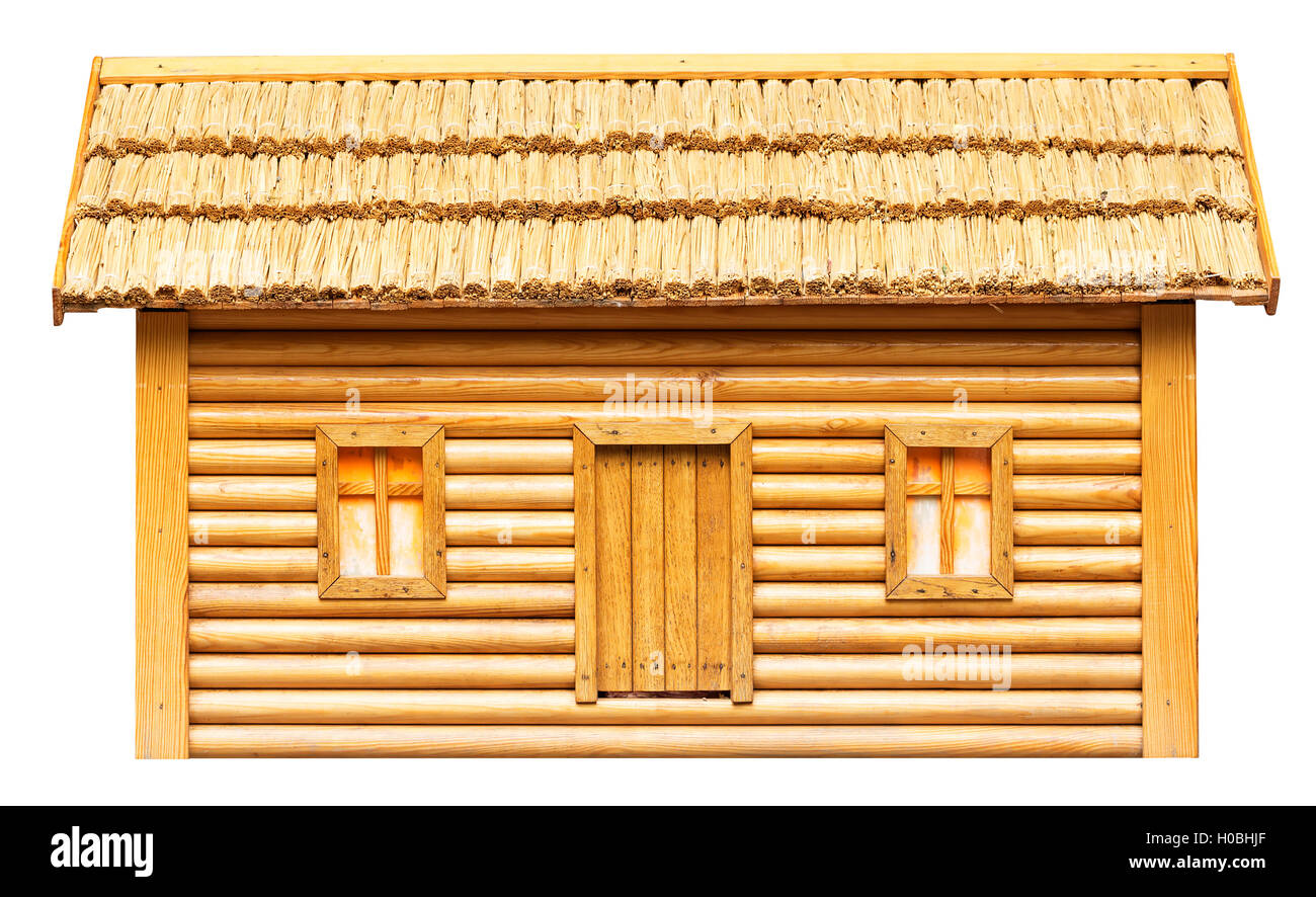 Facade of wooden house isolated on white background Stock Photo - Alamy