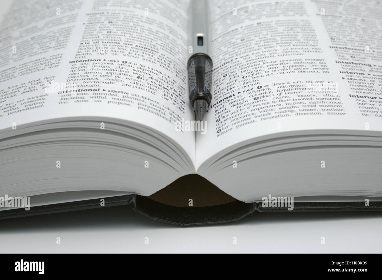 Pen in Dictionary Stock Photo Alamy