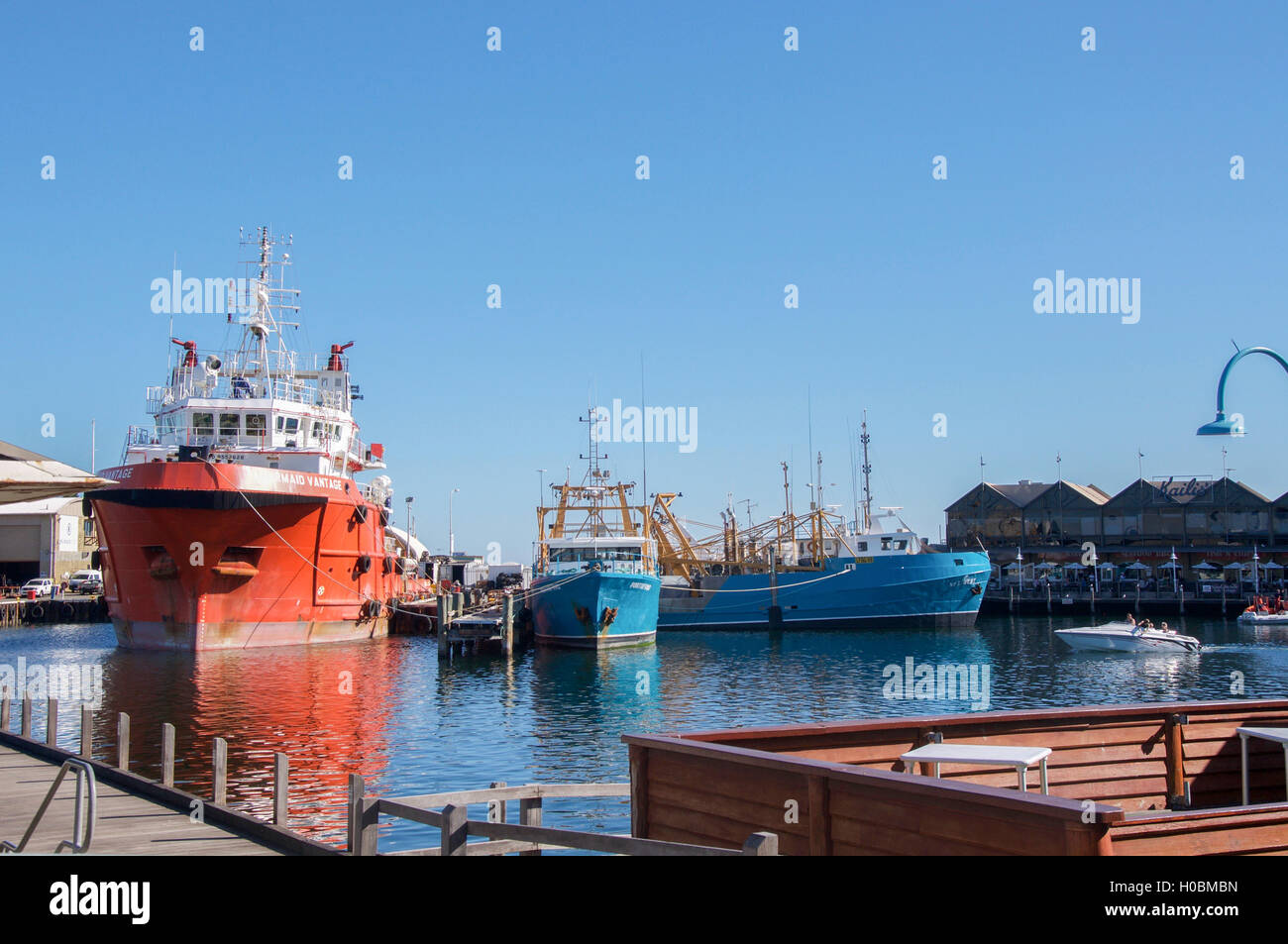 Fremantle,WA,AustraliaJune 1,2016 Fremantle Fishing Boat harbour with