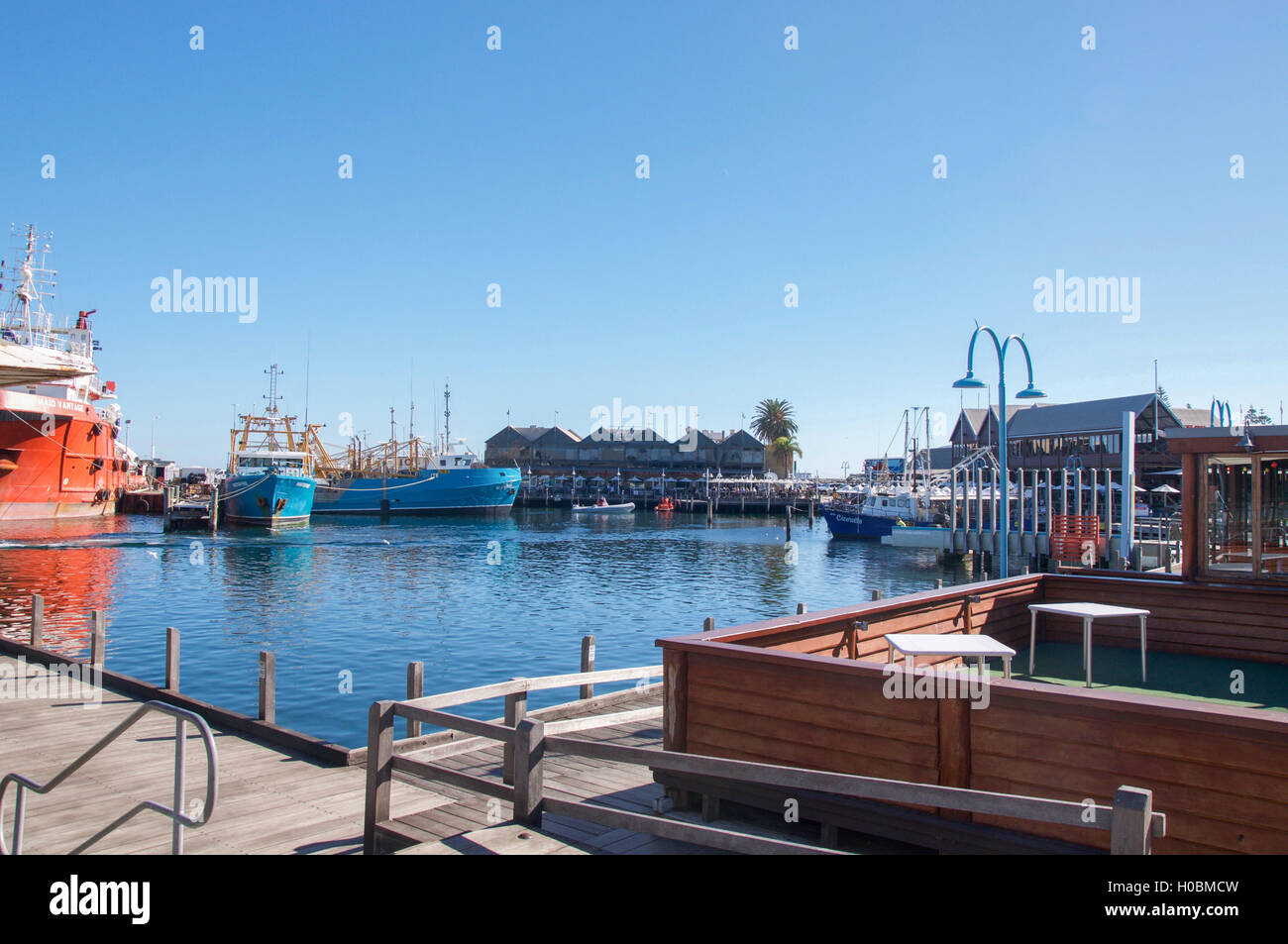 Fremantle Fishing Boat harbour with large commercial fishing vessels