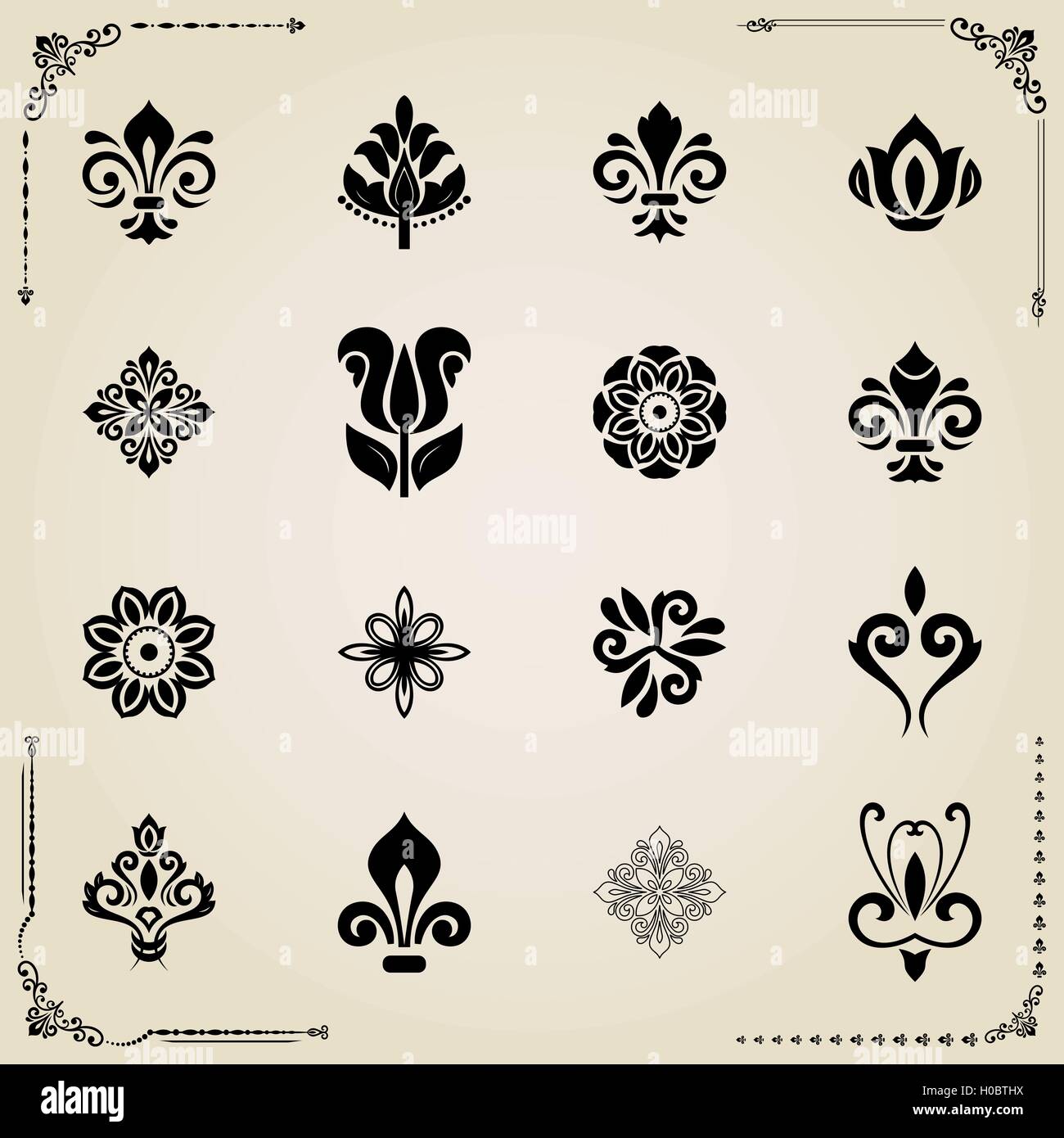 Vintage Set of Elements Stock Vector Image & Art - Alamy
