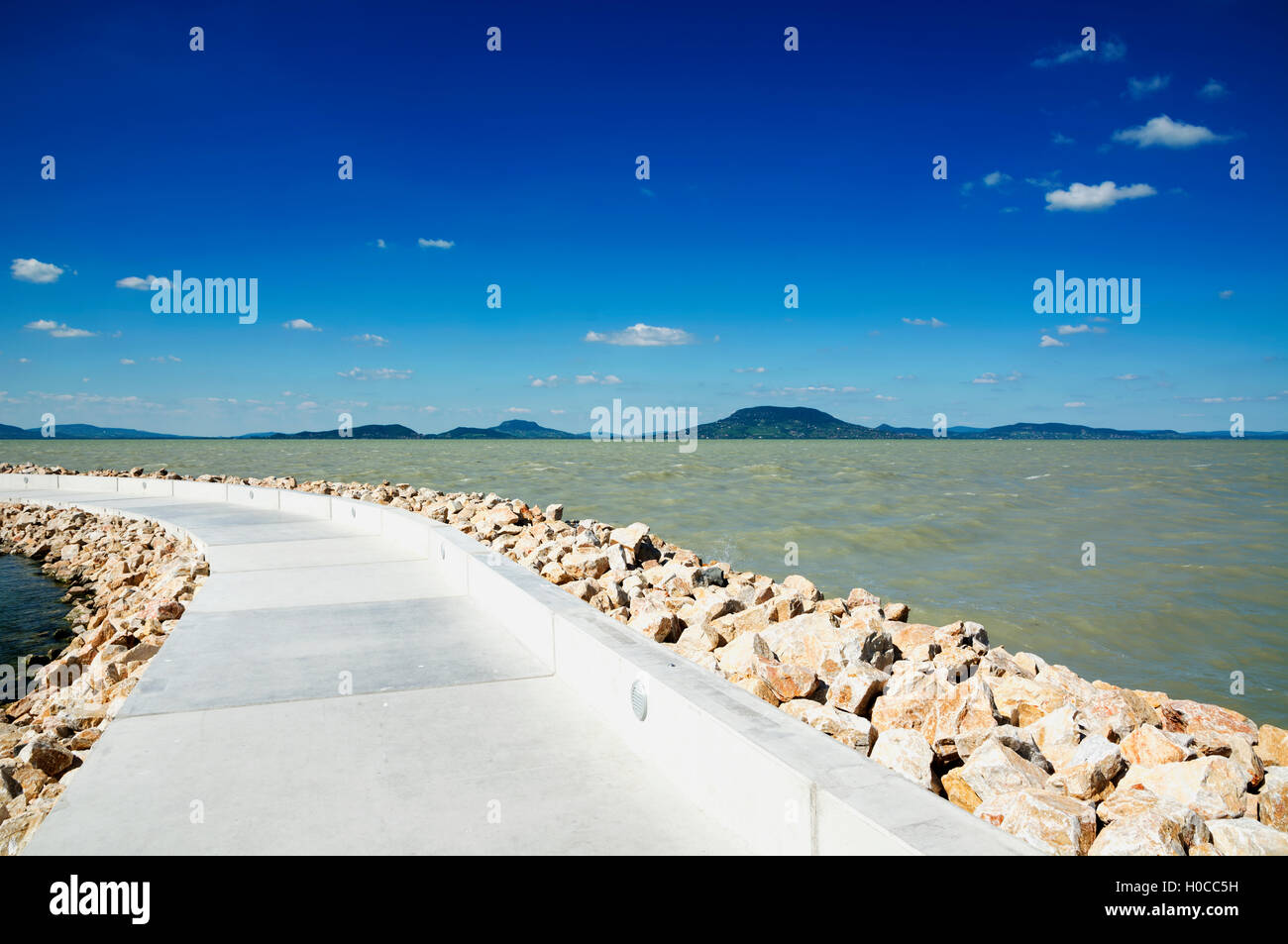 Pier at Lake Balaton, ( Balatonfenyves ), Hungary Stock Photo