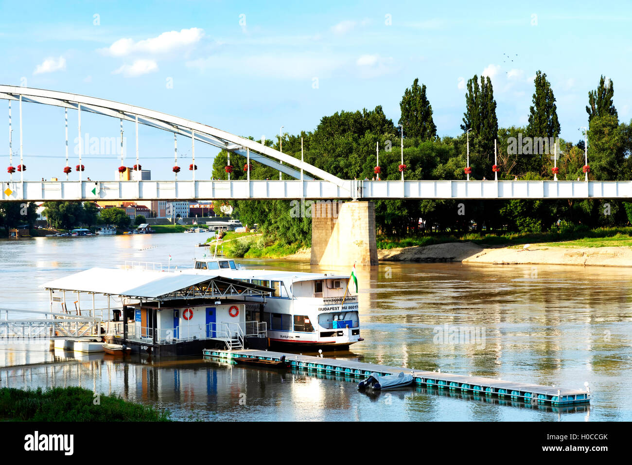River Tisza at Szeged, Hungary Stock Photo