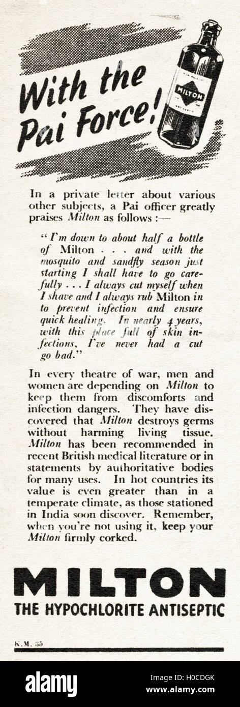 Advertisement Advertising Milton Hypochlorite Antiseptic Original Old advertisement-advertising-milton-hypochlorite-antiseptic-original-old