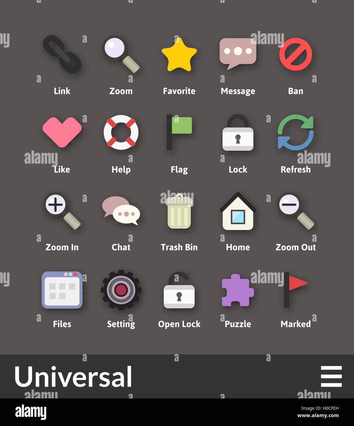 Flat material design icons set Stock Vector Image & Art Alamy