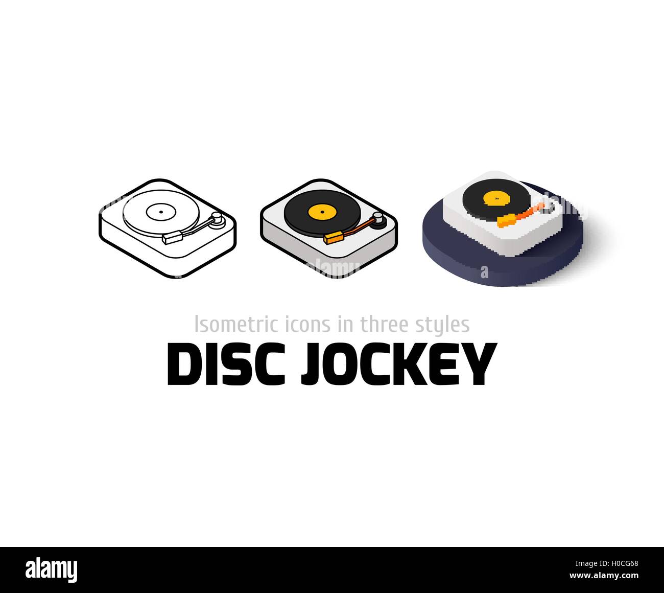Disc Jockey icon in different style Stock Vector Image & Art - Alamy