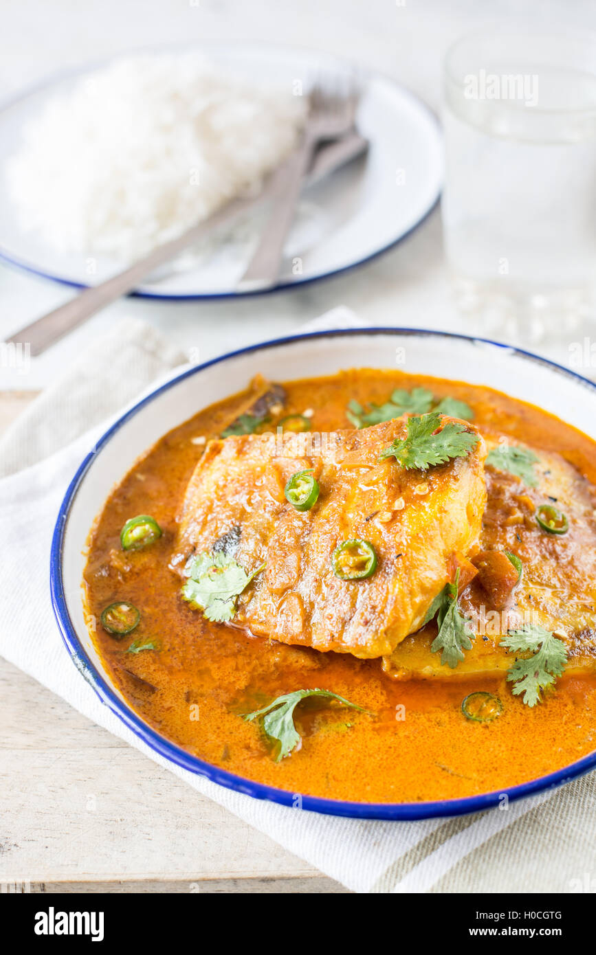 Fish In Curried Coconut Sauce Recipe in Indian style Stock Photo Alamy