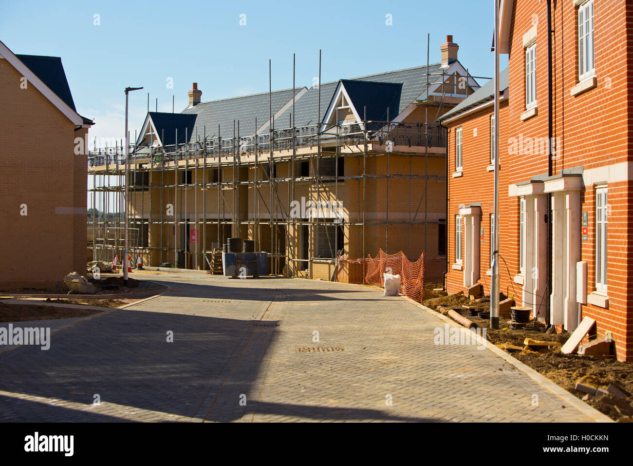 A new development of affordable homes Stock Photo