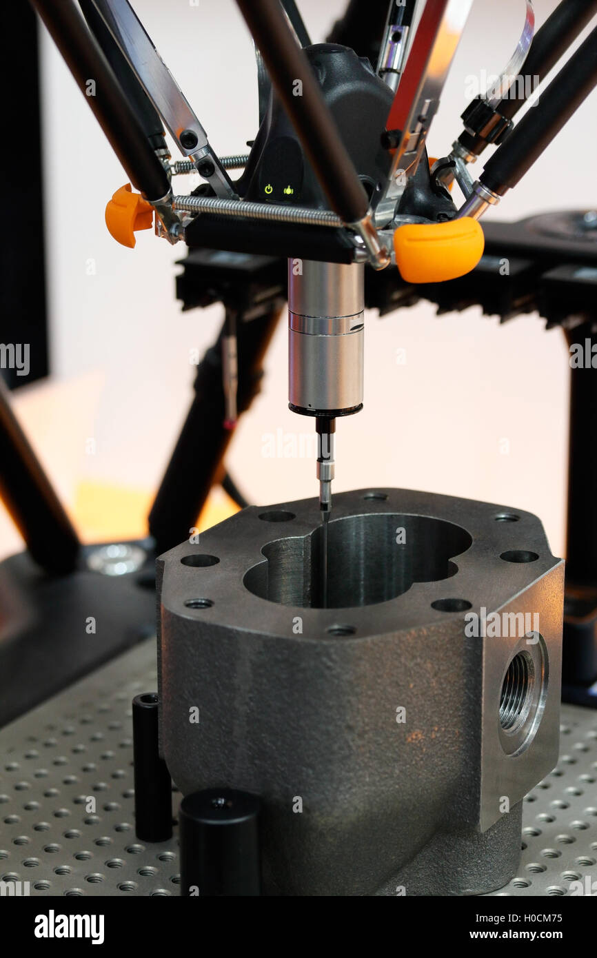 Close up of parallel coordinate measuring machine. Selective focus. Stock Photo