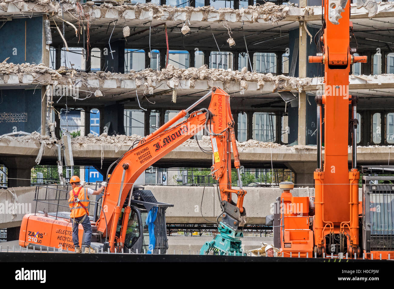 Demolition In Progress Reading Berkshire UK Stock Photo