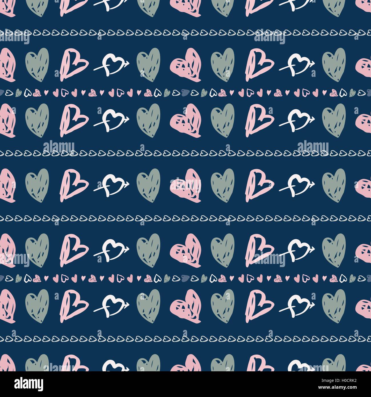 Doodle seamless pattern with hearts Stock Vector Image & Art - Alamy