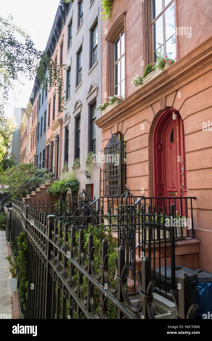 Residential neighborhood in Chelsea, NYC, USA Stock Photo
