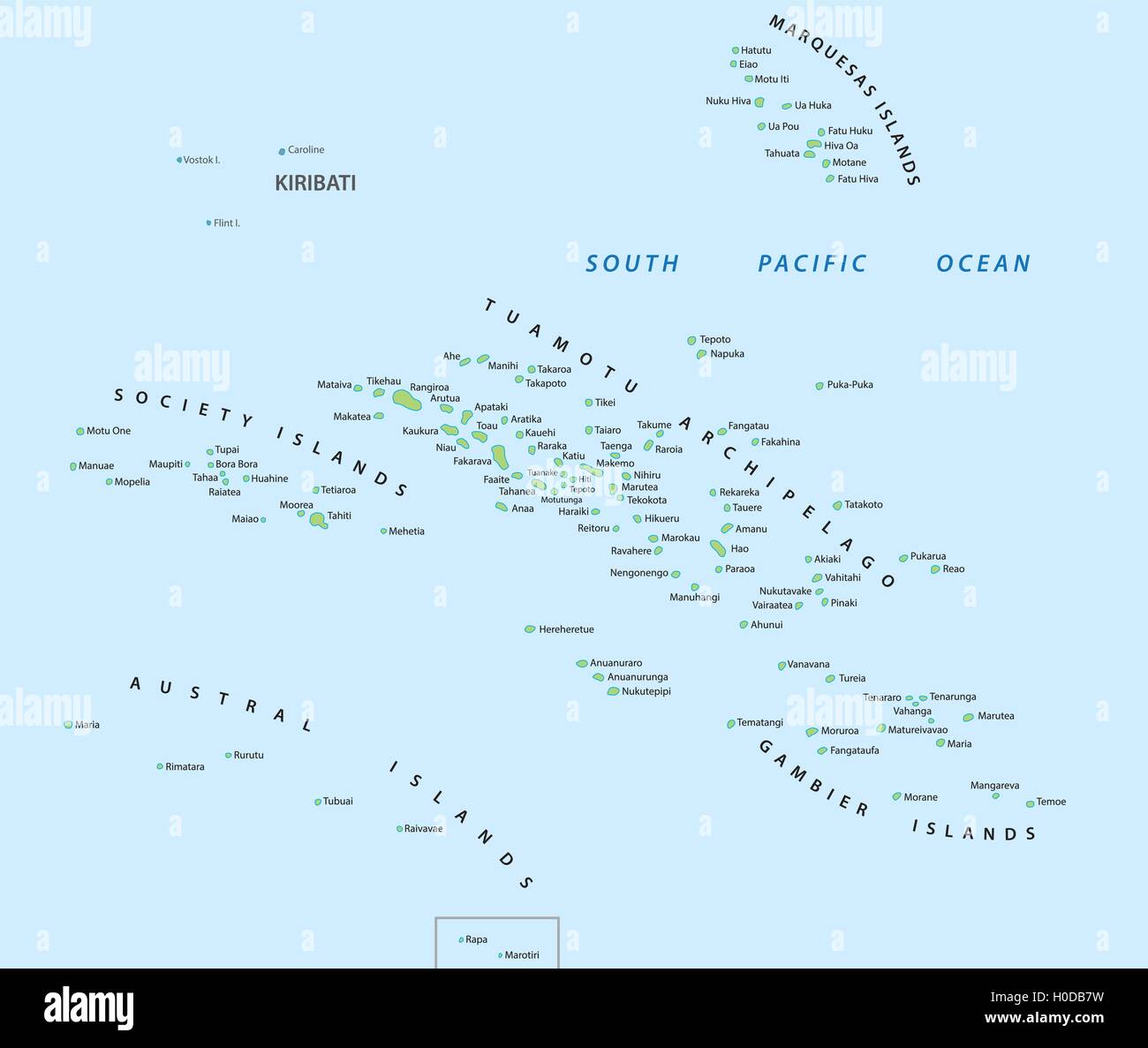 french polynesia map Stock Vector