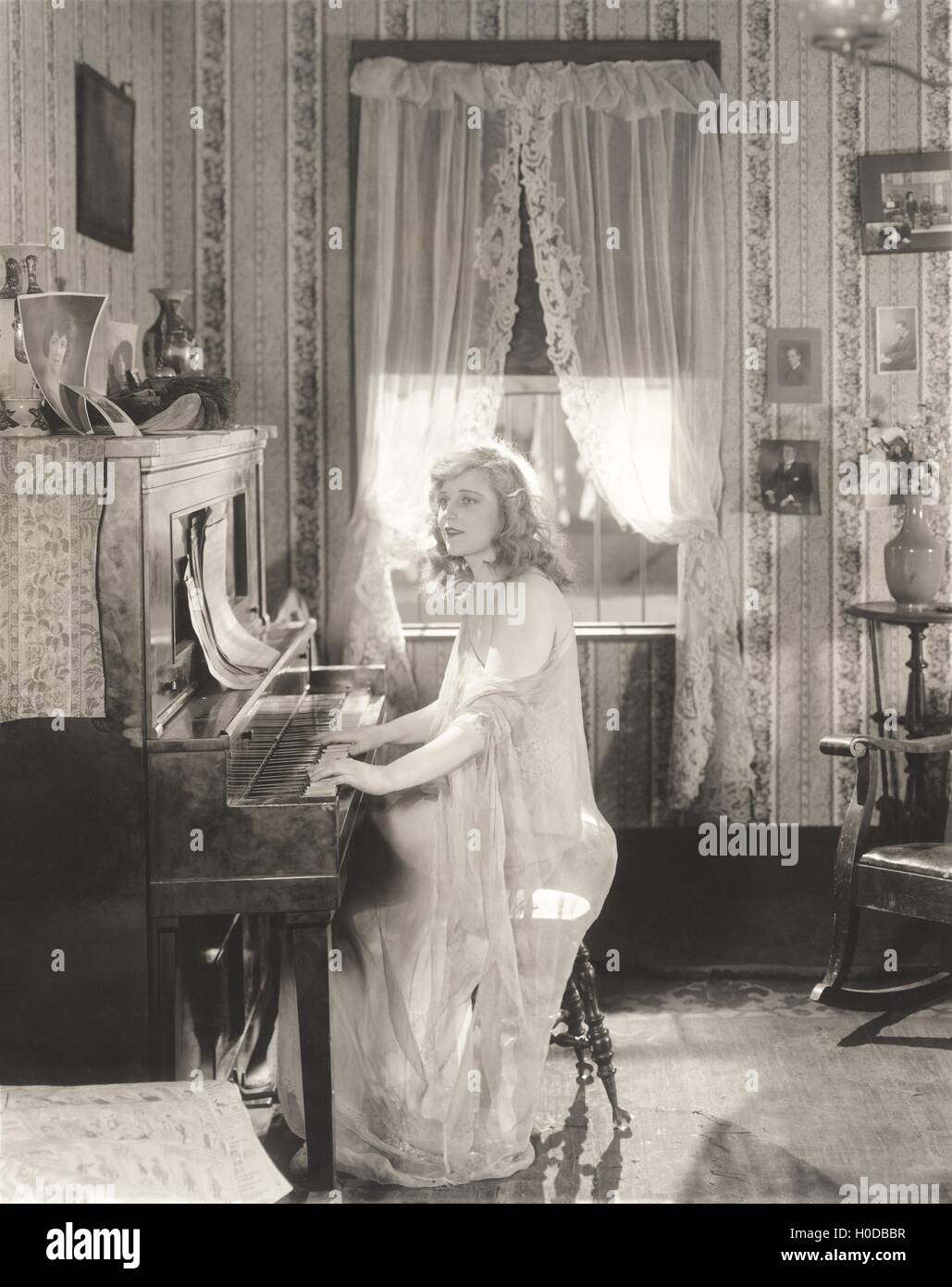 Piano practice Stock Photo