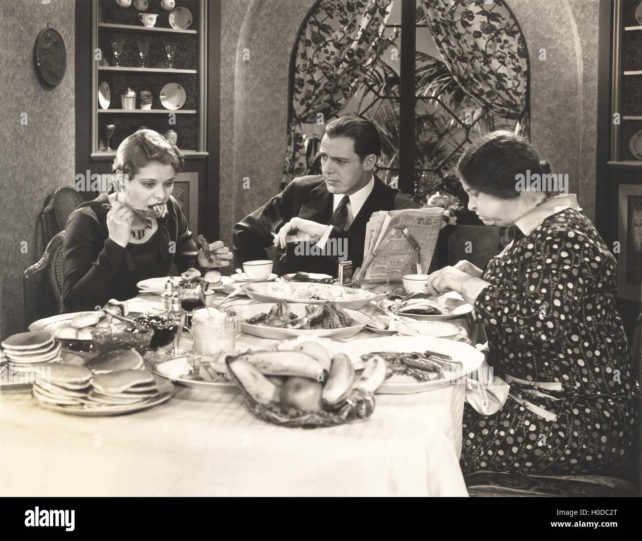 Tension in the air at breakfast Stock Photo