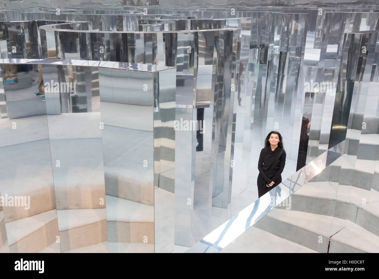 London, UK. 20 September 2016. Award-winning set designer Es Devlin opens  her first solo installation, Mirror Maze. Mirror Maze will be exhibited for  five days at Copeland Park in Peckham from 21