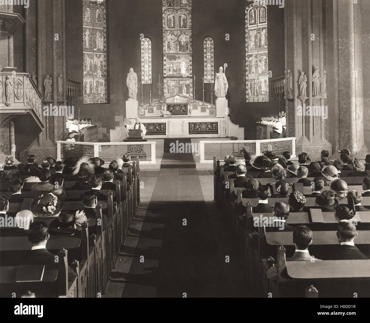 Parishioners attending mass Stock Photo
